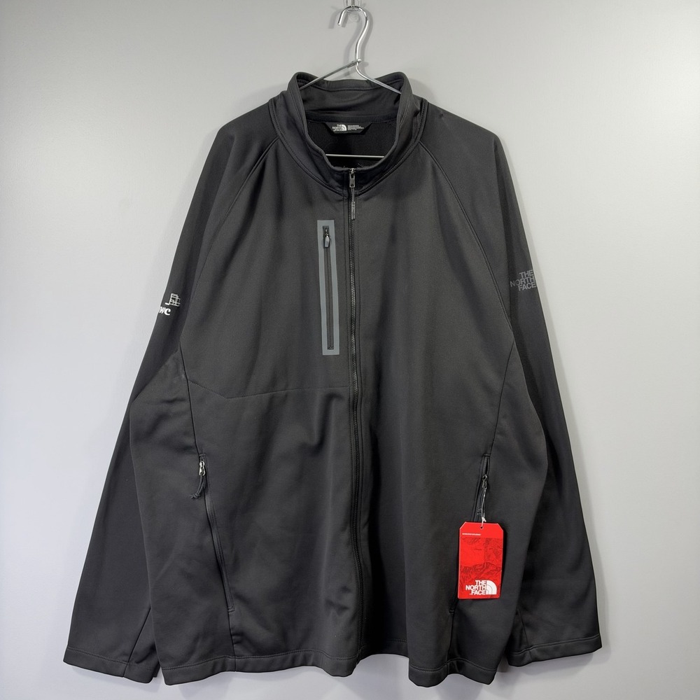 The North Face Canyon Flats Jacket Mens 3XL Black Softshell Full Zip PWC Logo